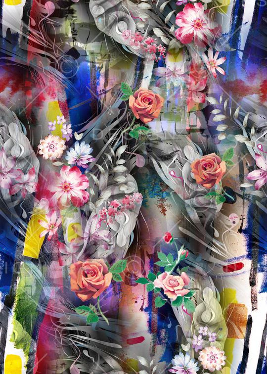 花卉印花华亿平台图片