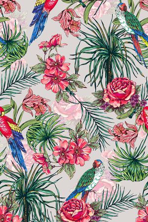 热带风情印花华亿平台图片