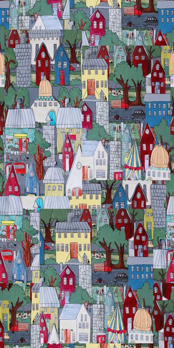 521481-欧美流行时尚民族风卡通房子 女装连