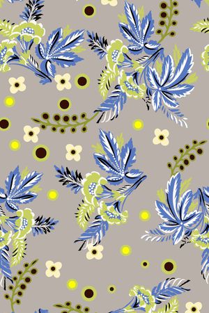 防绣花感觉的热带叶子印花华亿平台图片