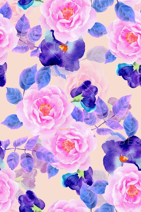 水彩画印花华亿平台图片