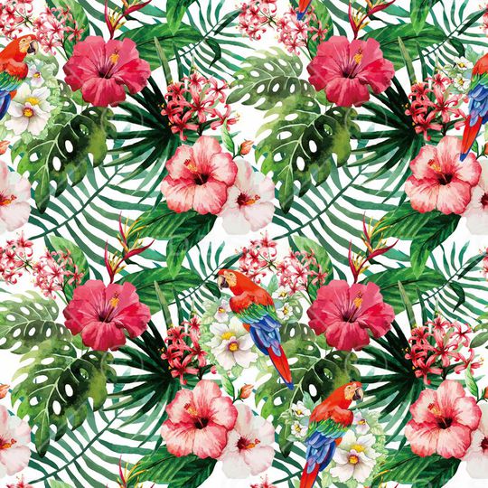 热带风情印花华亿平台图片