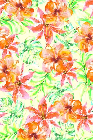 热带风情印花华亿平台图片