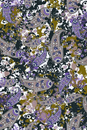 521935-传统华亿平台  民族 大气佩斯利  波