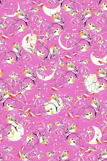 521940-清新 可爱 小鸟 花卉雪景  儿童