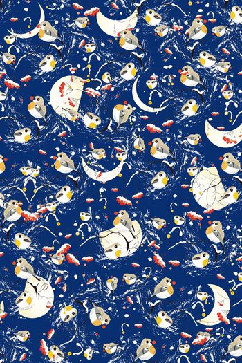 521944-清新 可爱 小鸟 花卉雪景  儿童