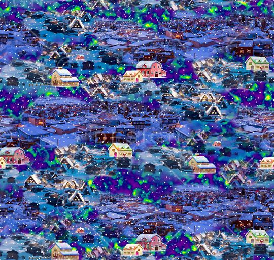 北欧小镇风情印花华亿平台图片