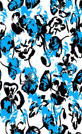 522124-欧美流行时尚简洁花卉 女装连衣裙