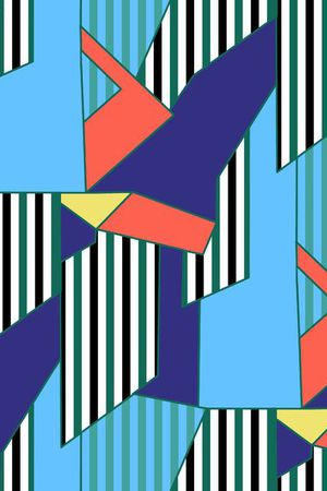 几何拼接印花华亿平台图片