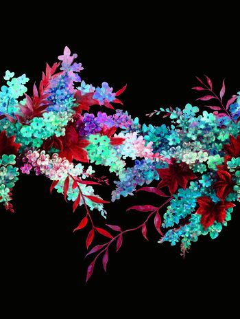 手绘花卉印花华亿平台图片