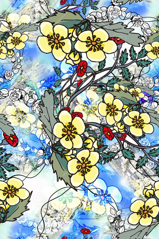 花卉印花华亿平台图片