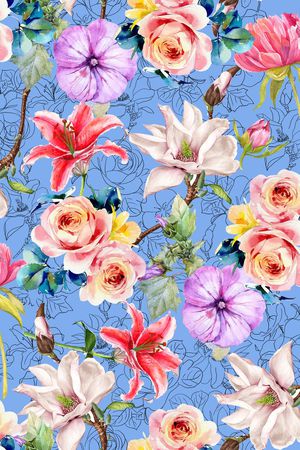 清爽手绘印花华亿平台图片