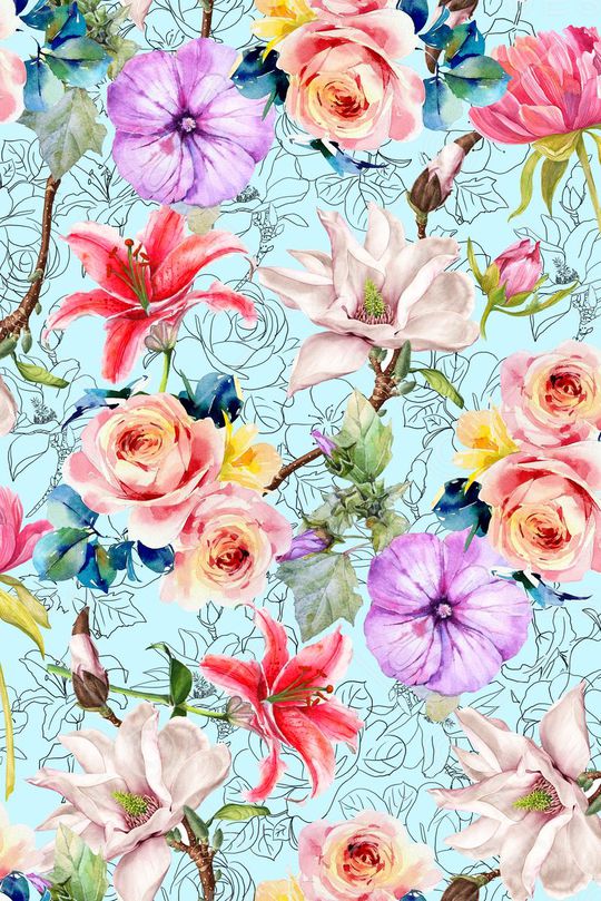 清爽手绘印花华亿平台图片