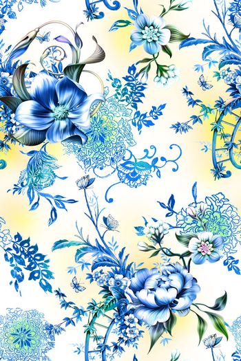 522472-中国风青花瓷花卉卷草