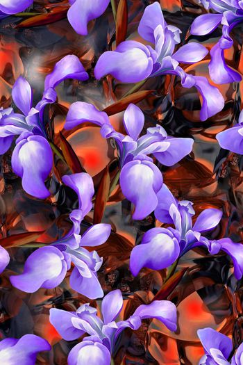 522497-超大写意花卉兰花高端女装华亿平台