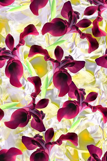 522500-超大写意花卉兰花高端女装华亿平台