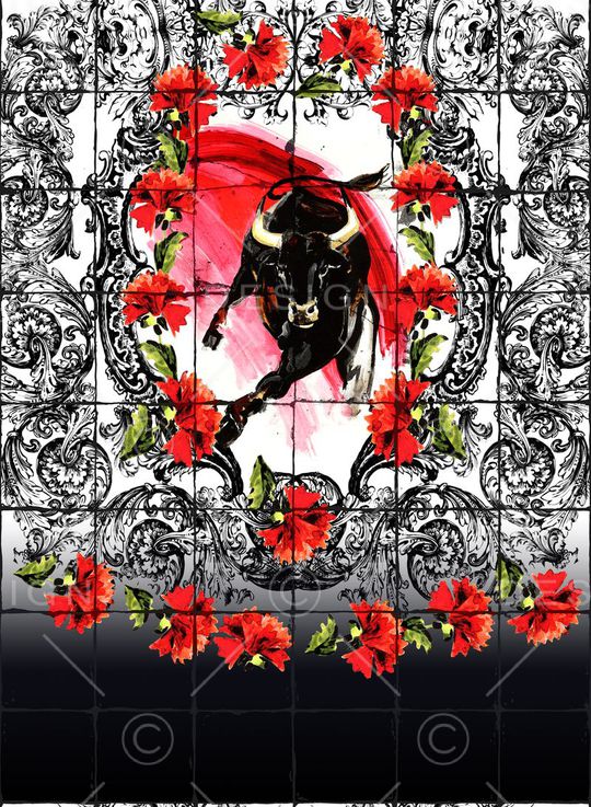 西班牙斗牛印花华亿平台图片