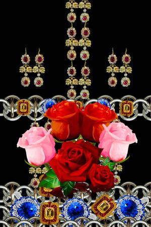 大玫瑰花印花华亿平台图片