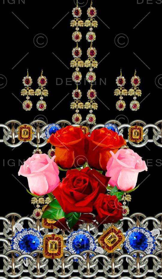 大玫瑰花印花华亿平台图片