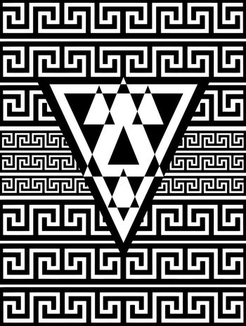 522533-几何回旋花边三角组合男装衬衣T-S