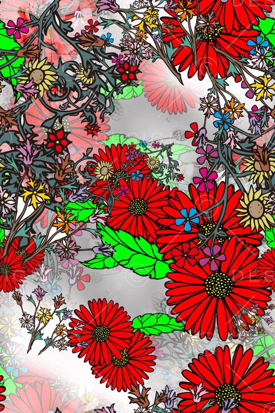 花卉印花华亿平台图片