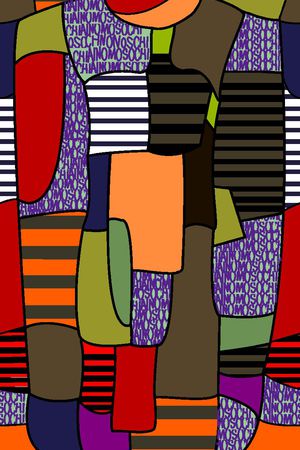 最新时尚潮流 拼接几何女装毛衣印花华亿平台图片