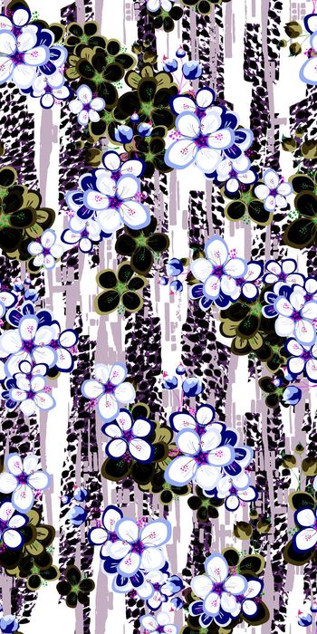 523088-欧美流行时尚简单豹纹花卉 女装连衣