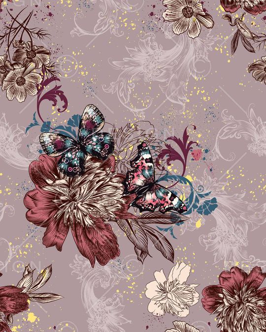 时尚花卉印花华亿平台图片