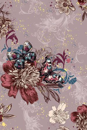 时尚花卉印花华亿平台图片