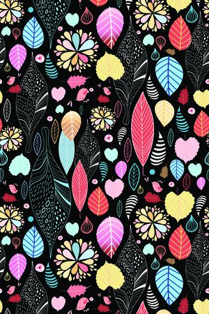 手绘黑底满幅印花华亿平台图片