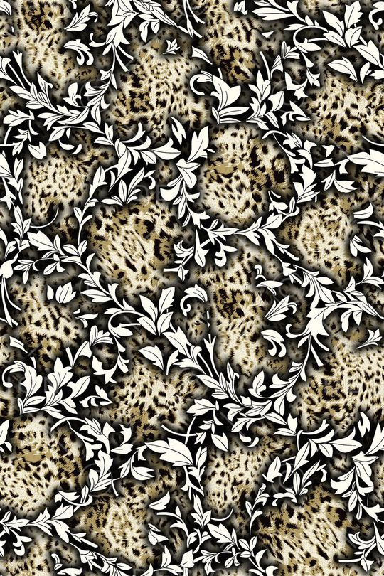 手绘大牌腰果变形花印花华亿平台图片