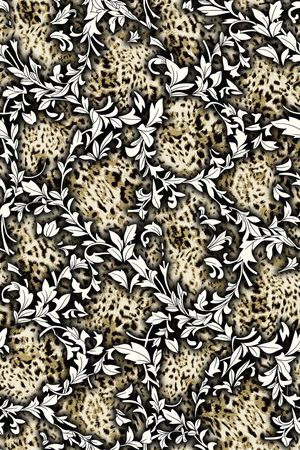 手绘大牌腰果变形花印花华亿平台图片