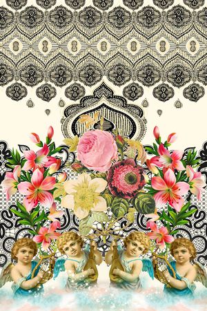 几何腰果印花华亿平台图片