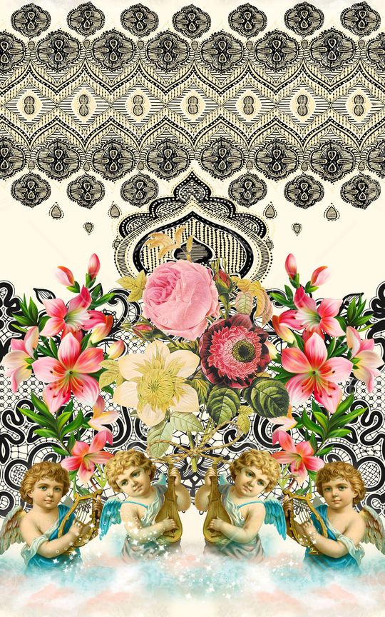 几何腰果印花华亿平台图片