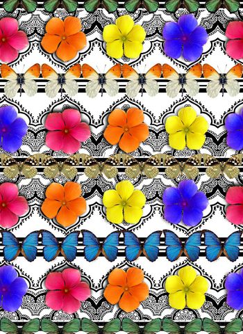 523356-欧美流行时尚几何蕾丝3D花卉蝴蝶定