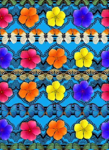 523375-欧美流行时尚几何蕾丝3D花卉蝴蝶定