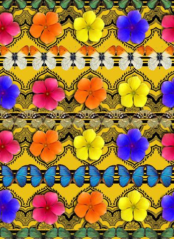 523376-欧美流行时尚几何蕾丝3D花卉蝴蝶定