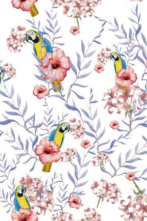 热带风情印花华亿平台图片