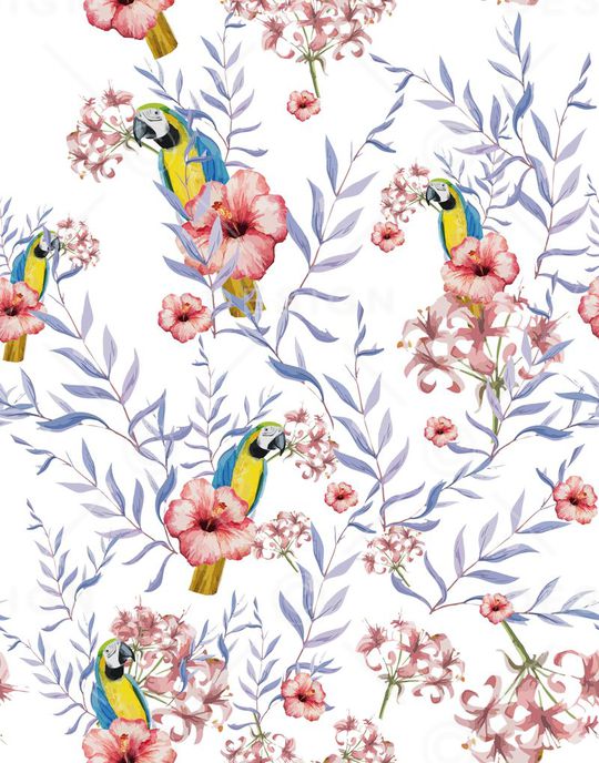 热带风情印花华亿平台图片