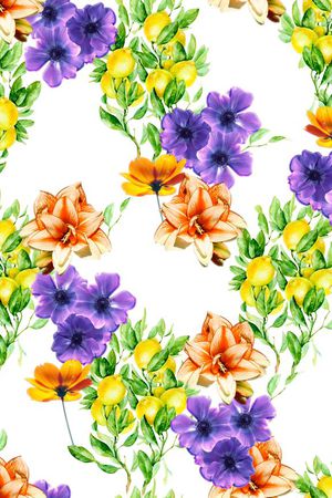 橘子花印花华亿平台图片