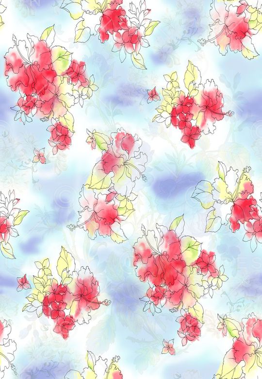 花卉印花华亿平台图片