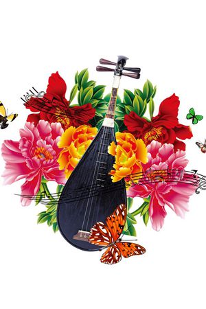 古典乐器印花华亿平台图片