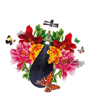 古典乐器印花华亿平台图片