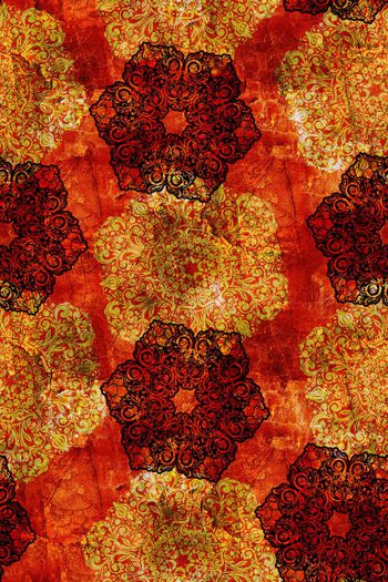 523556-民族风土耳其风格圆形曼陀罗花纹斑驳