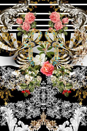 黑白印花华亿平台图片