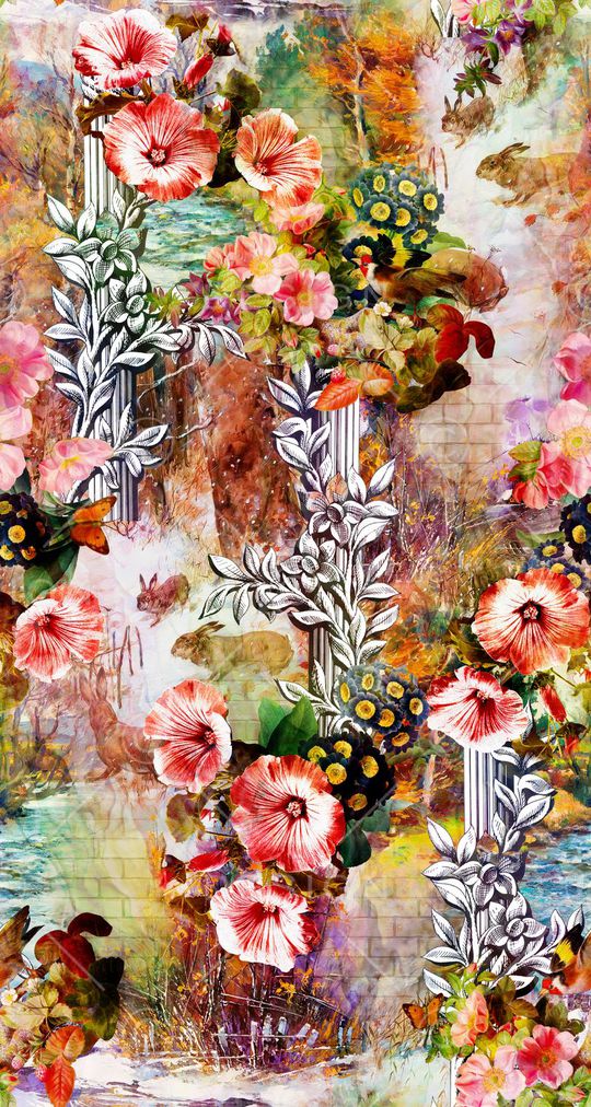 花卉印花华亿平台图片