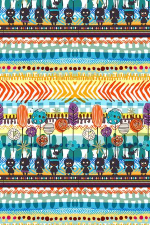 复古抽象几何体印花华亿平台图片