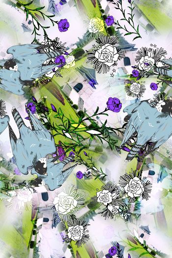 花鸟结合印花华亿平台图片