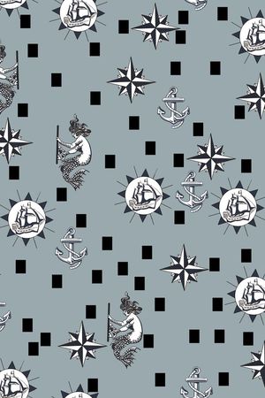 美人鱼印花华亿平台图片