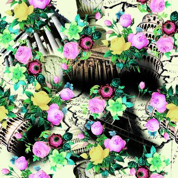 524005-欧式建筑月季花